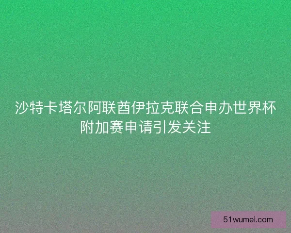 沙特卡塔尔阿联酋伊拉克联合申办世界杯附加赛申请引发关注